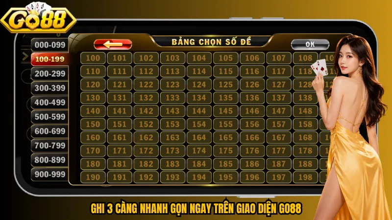 Ghi 3 càng nhanh gọn ngay trên giao diện Go88