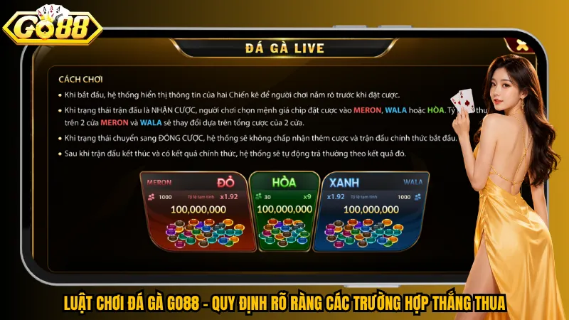 Luật chơi đá gà Go88 – Quy định rõ ràng các trường hợp thắng thua