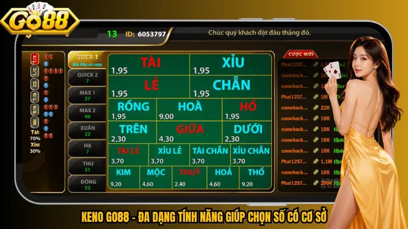Keno Go88 – Đa dạng tính năng giúp chọn số có cơ sở