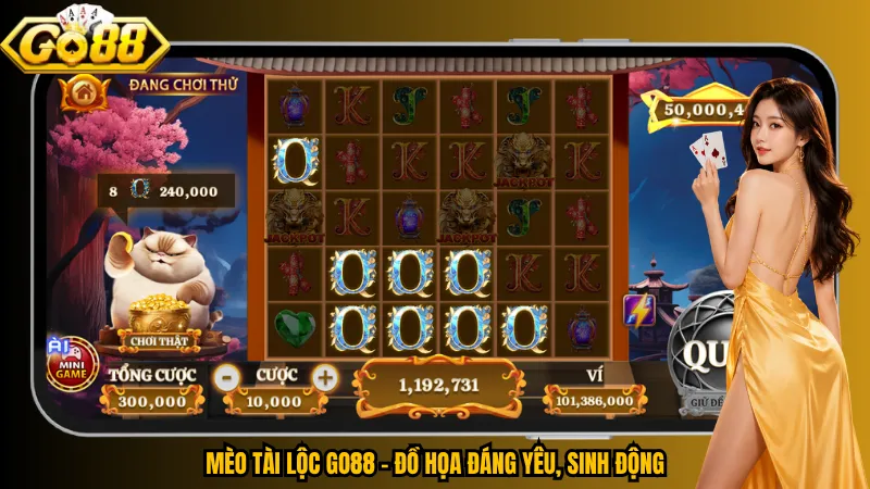 Mèo Tài Lộc Go88 – Đồ họa đáng yêu, sinh động