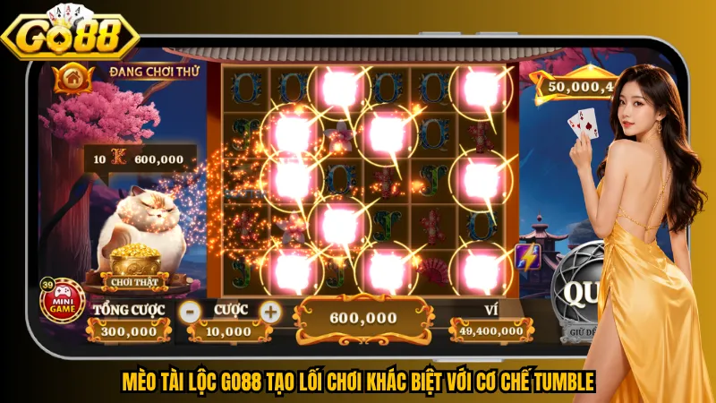 Mèo Tài Lộc Go88 tạo lối chơi khác biệt với cơ chế Tumble