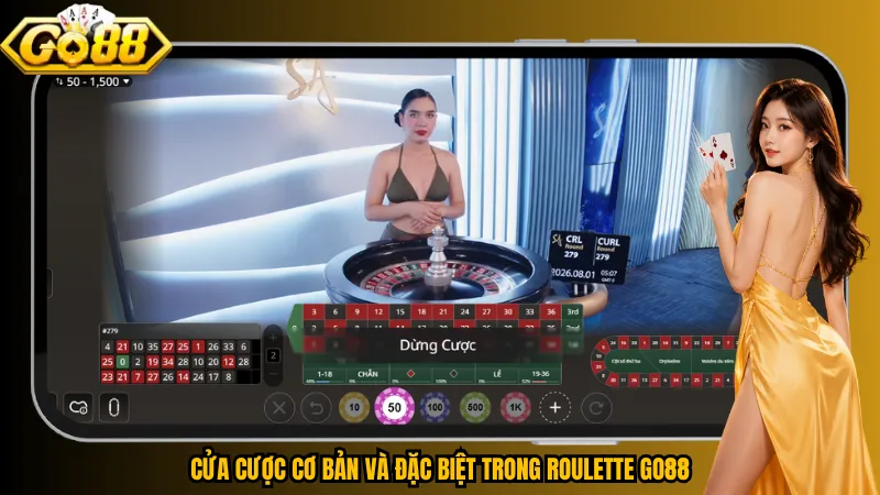 Cửa cược cơ bản và đặc biệt trong Roulette Go88