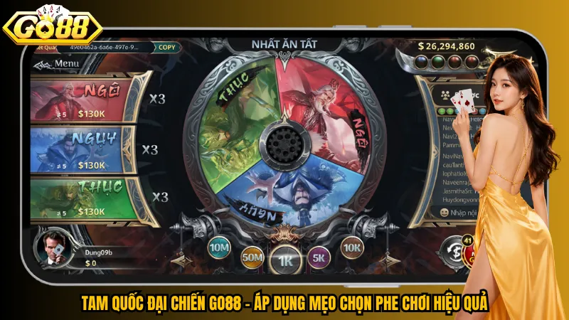 Tam Quốc Đại Chiến Go88 – Áp dụng mẹo chọn phe chơi hiệu quả