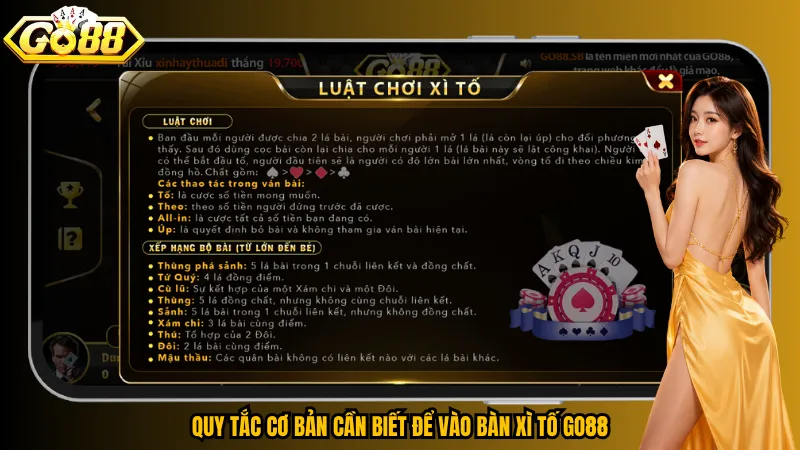 Quy tắc cơ bản cần biết để vào bàn Xì Tố Go88